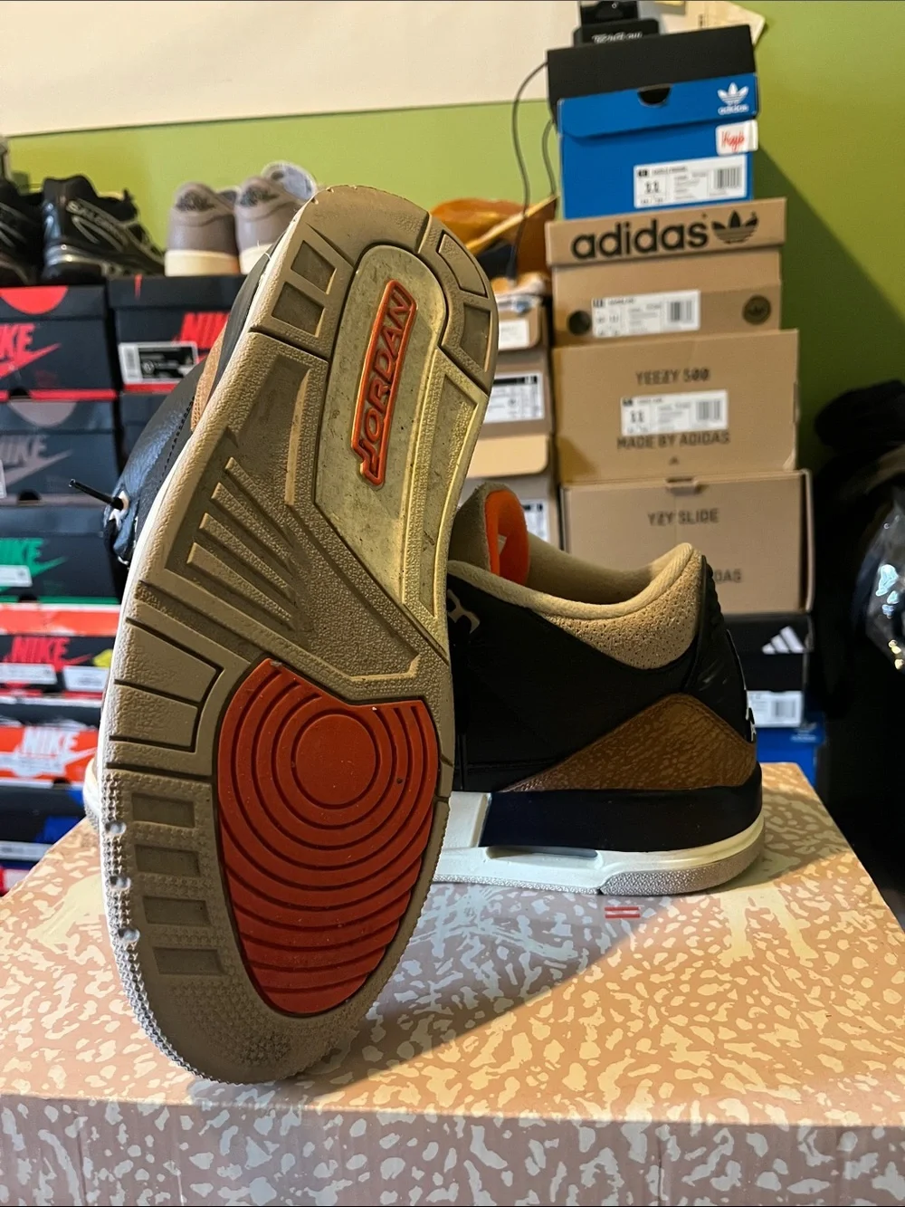 Nike Air Jordan Retro 3 Black Brown Tan Sneakers